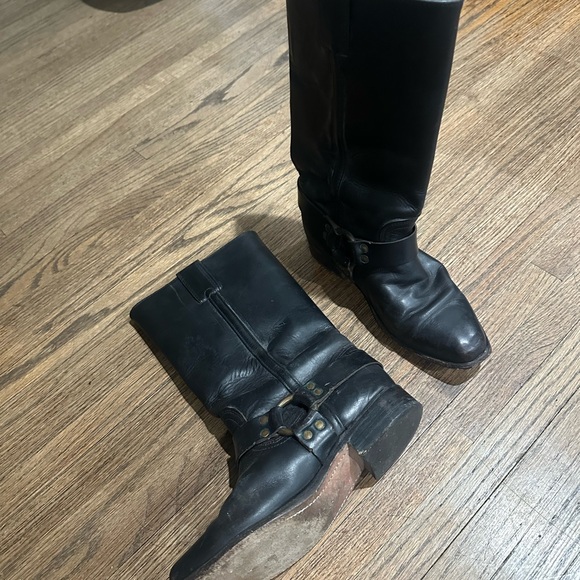 Frye tall leather harness biker boots size 7 - Picture 4 of 7